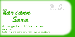 mariann sara business card